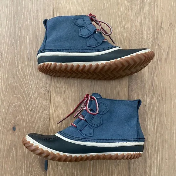 Sorel Boots Women 7 Shoes Out ‘N About Duck Waterproof Navy Blue Dark Mountain - Picture 6 of 13